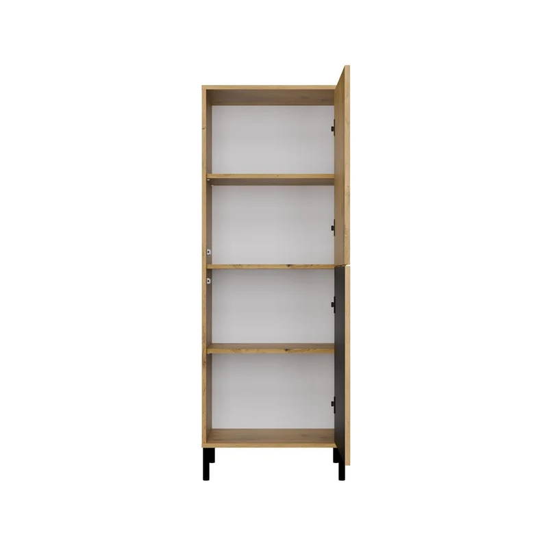 CDF Moderne Kabinett KAMARO 2DK | Farbe: Eiche Artisan - Schwarz | Ideal für Wohnzimmer, Schlafzimmer, Kinderzimmer und Büro