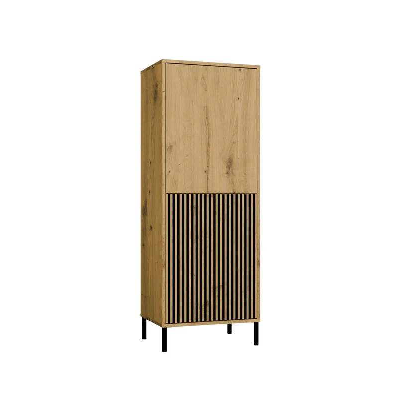 CDF Moderne Kabinett KAMARO 2DK | Farbe: Eiche Artisan - Schwarz | Ideal für Wohnzimmer, Schlafzimmer, Kinderzimmer und Büro