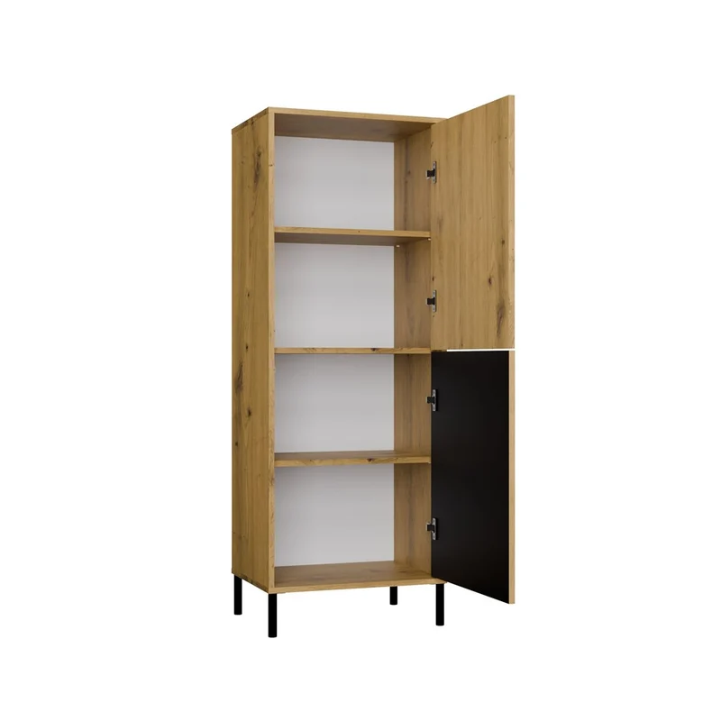 CDF Moderne Kabinett KAMARO 2DK | Farbe: Eiche Artisan - Schwarz | Ideal für Wohnzimmer, Schlafzimmer, Kinderzimmer und Büro