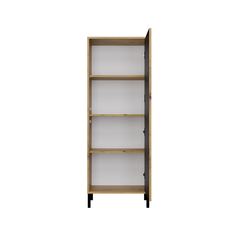CDF Moderne Kabinett KAMARO 1DD | Farbe: Eiche Artisan - Schwarz | Schrank für Dokumente, Kleinigkeiten | Ideal für Wohnzimmer, Schlafzimmer, Kinderzimmer und Büro | Einfache Montage