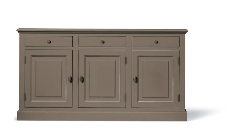 Anrichte schwarz, Sideboard schwarz Landhausstil, Breite 177 cm