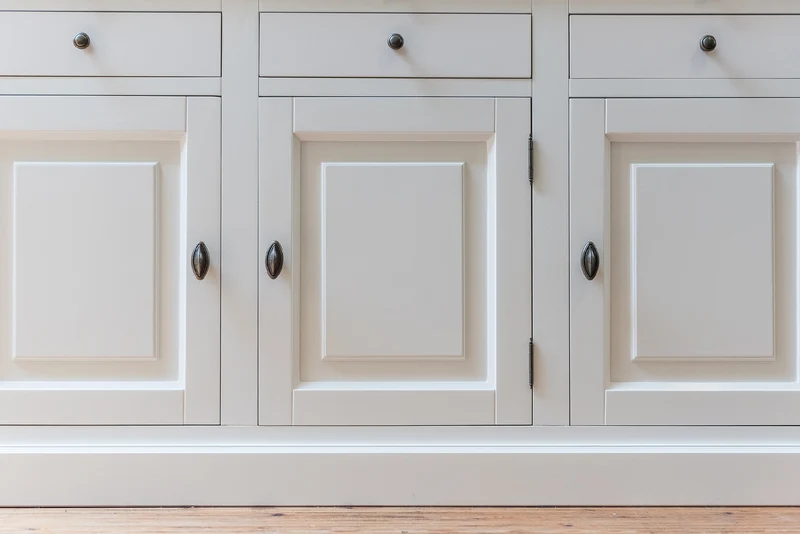 Klassische Anrichte grau, Sideboard grau im Landhausstil, Breite 126 cm