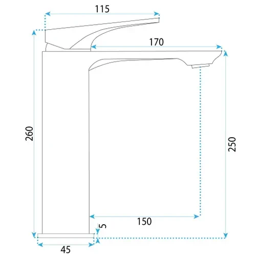 Hohe Waschtischbatterie Prime - Chrom
