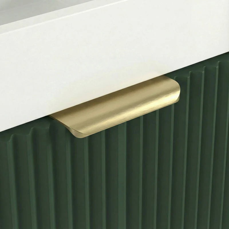 Badmöbel-Set: 40 cm Schrank mit Waschbecken und LED-Spiegel HZJ 050 Willy - Salbei