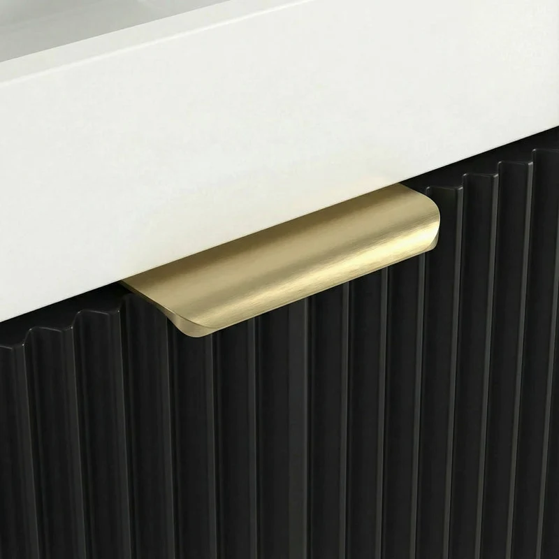 Badmöbel-Set: 40 cm Schrank mit Waschbecken und LED-Spiegel HZJ 050 Willy - Schwarz