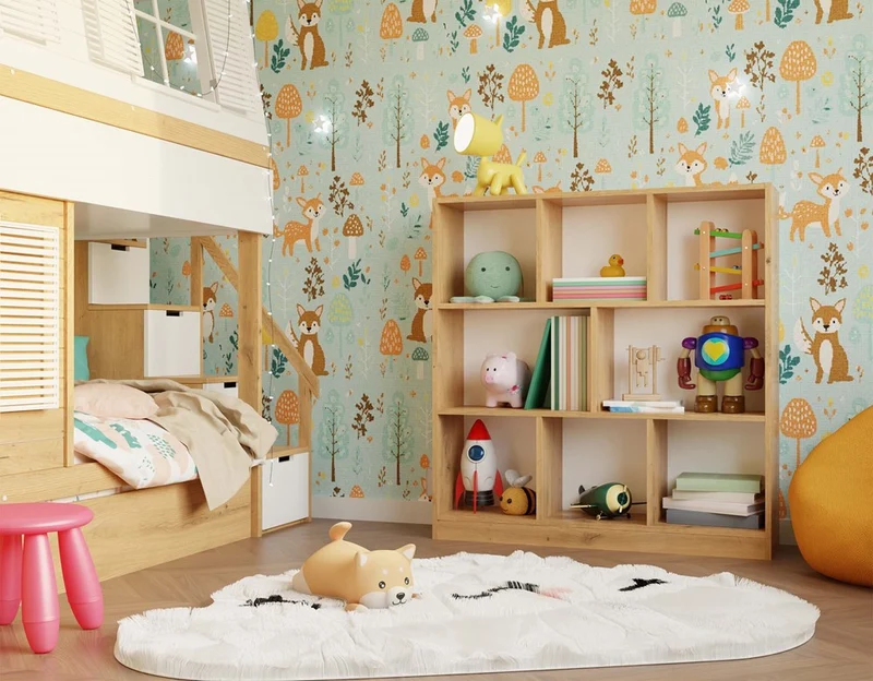 OFFENES REGAL FIESTA 8P EICHE ARTISAN STEHEND REGALBÖDEN FÜR ZIMMER 104x100x24 CM