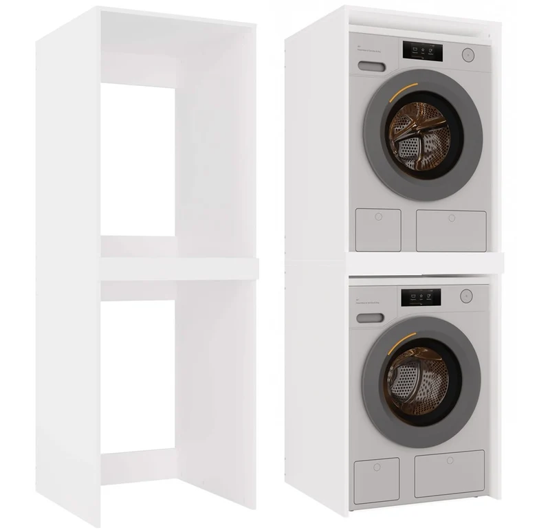 BADEZIMMERSCHRANK FÜR WASCHMASCHINE UND TROCKNER POLA TWIN – WEISS