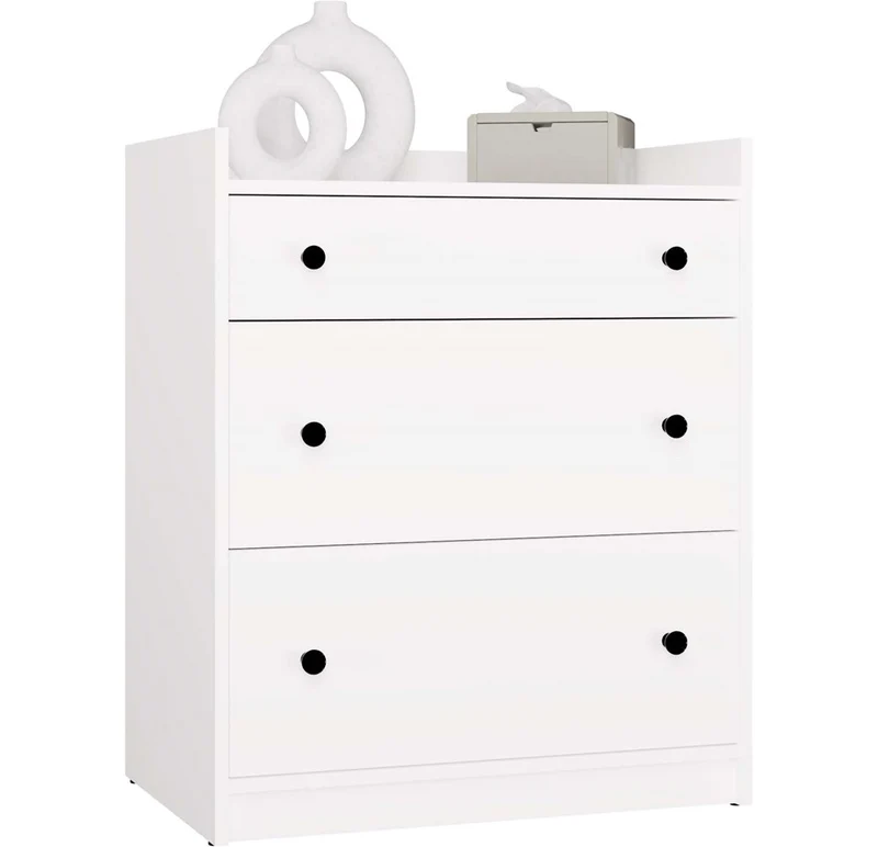 KOMMODE HOUSTON SCHRANK MIT 3 SCHUBLADEN WEISS