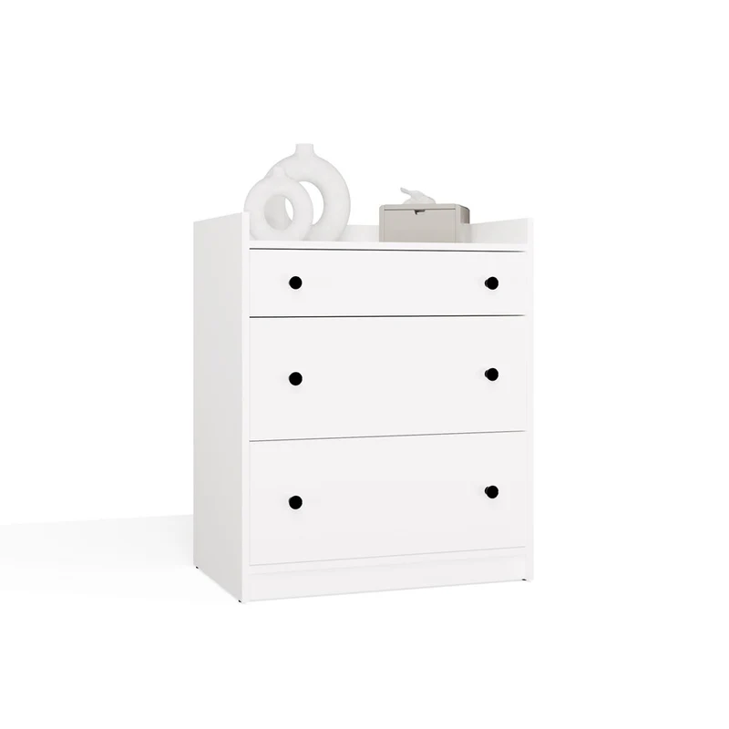 KOMMODE HOUSTON SCHRANK MIT 3 SCHUBLADEN WEISS