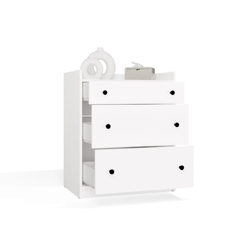 KOMMODE HOUSTON SCHRANK MIT 3 SCHUBLADEN WEISS