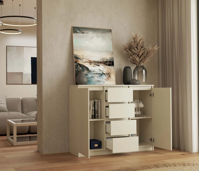KOMMODE SCHRANK 2D4S 120 – KASCHMIR BEIGE