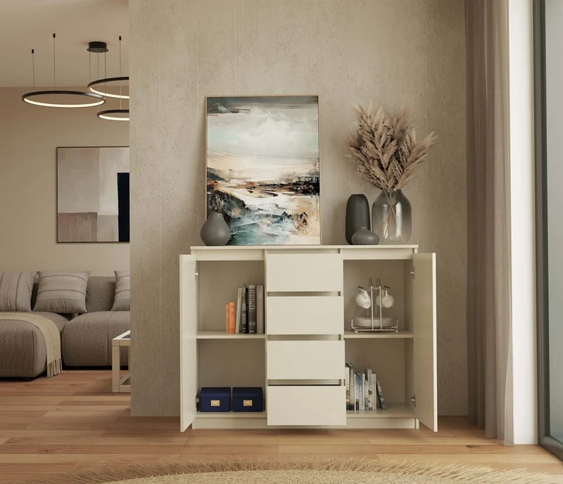KOMMODE SCHRANK 2D4S 120 – KASCHMIR BEIGE