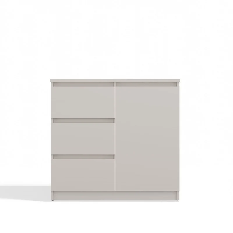 KOMMODE 1D3S SCHRANK 1 TÜR 3 SCHUBLADEN KASCHMIR BEIGE