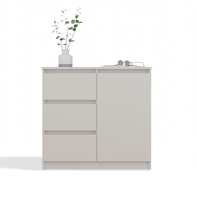 KOMMODE 1D3S SCHRANK 1 TÜR 3 SCHUBLADEN KASCHMIR BEIGE