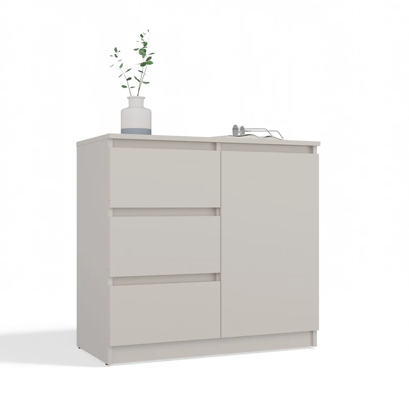 KOMMODE 1D3S SCHRANK 1 TÜR 3 SCHUBLADEN KASCHMIR BEIGE