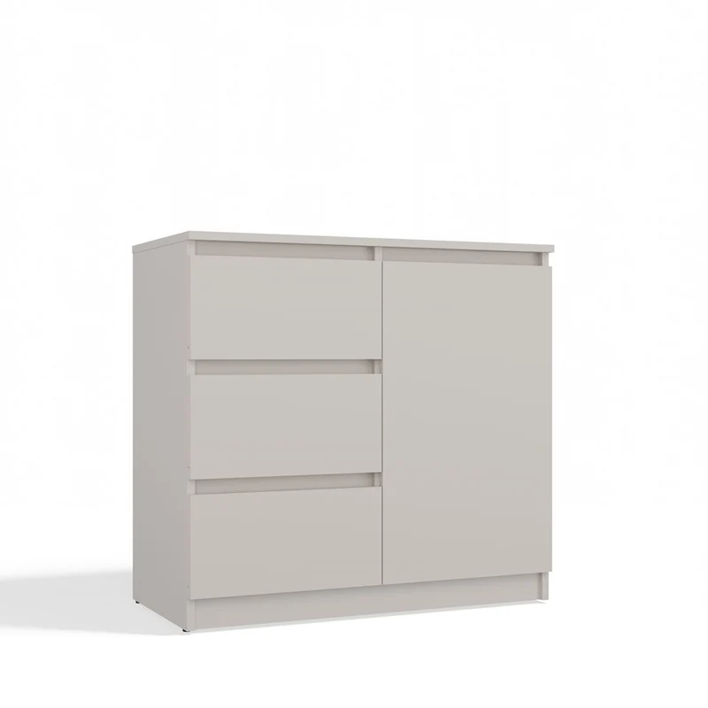 KOMMODE 1D3S SCHRANK 1 TÜR 3 SCHUBLADEN KASCHMIR BEIGE