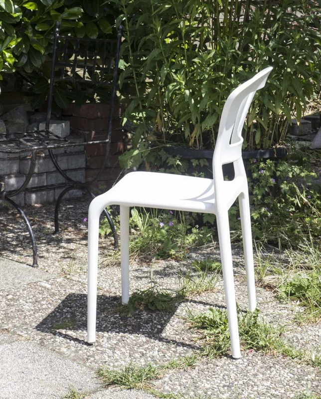 Gartenstuhl weiß aus Kunststoff, Stuhl Outdoor