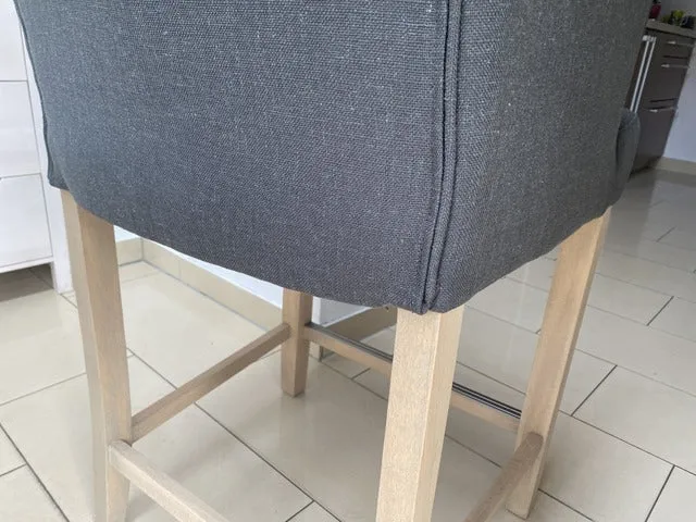 Barstuhl anthrazit, Barhocker anthrazit Landhausstil, Sitzhöhe 65 cm