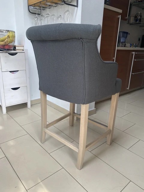 Barstuhl anthrazit, Barstuhl Landhausstil, Sitzhöhe 76 cm