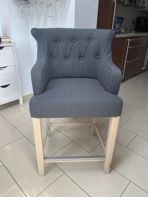 Barstuhl anthrazit, Barstuhl Landhausstil, Sitzhöhe 76 cm