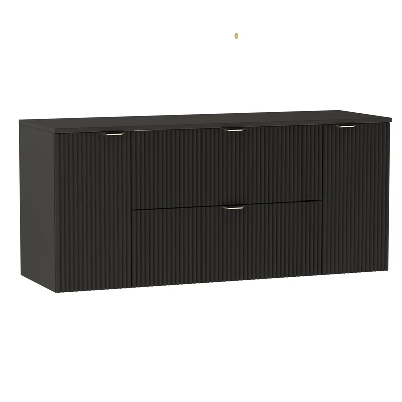 Waschtischunterschrank 140 cm mit 2 Türen und 2 Schubladen Willy - Schwarz