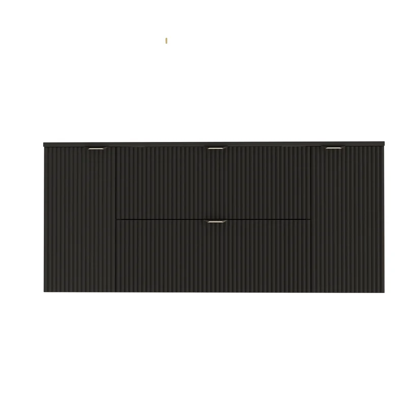 Waschtischunterschrank 140 cm mit 2 Türen und 2 Schubladen Willy - Schwarz