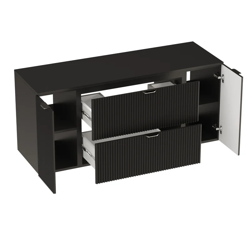 Waschtischunterschrank 140 cm mit 2 Türen und 2 Schubladen Willy - Schwarz