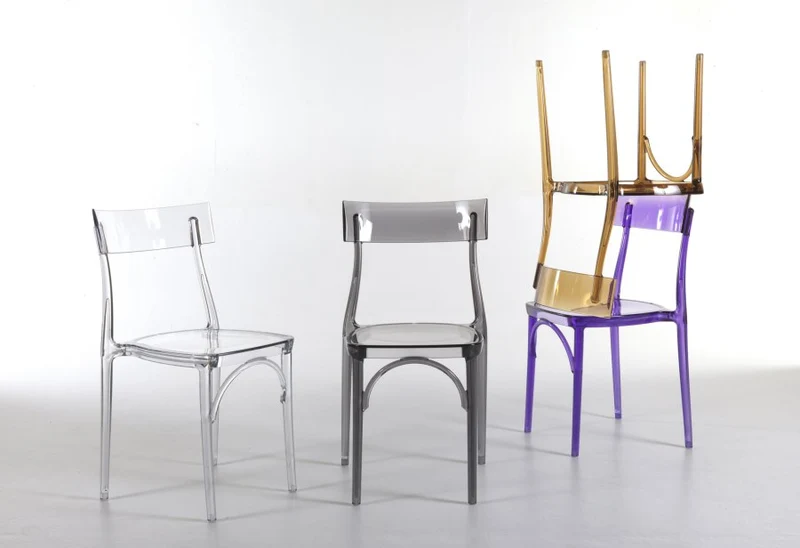Design Stuhl Classic, Farbe violett transparent