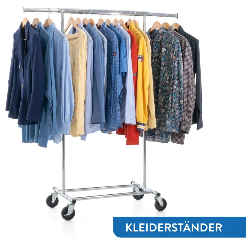 Tatkraft Darren & Protector – Schwerlast-Kleiderständer mit Schutzhülle gegen Feuchtigkeit, Spritzwasser und UV-Strahlen, bis 100 kg, auf Rollen