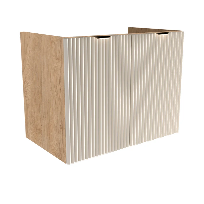 Waschtischunterschrank 80 cm mit Türen, ohne Oberteil Willy - Kaschmir/Walnuss