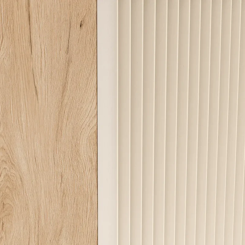Badezimmerschrank 40 cm mit Wäschekorb Willy - Kaschmir/Walnuss
