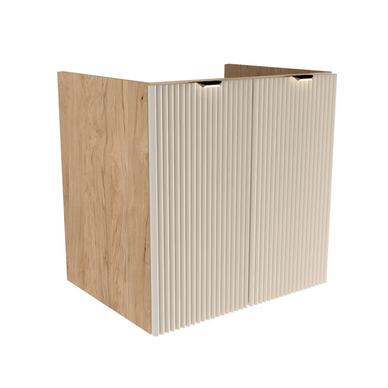 Waschtischunterschrank 60 cm mit Türen, ohne Oberteil Willy - Kaschmir/Walnuss