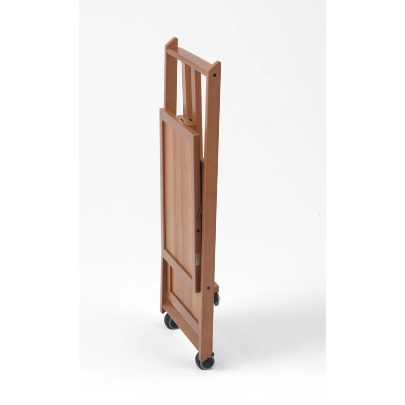 ARIT - Servierwagen Klappbar SIMPATY, servierwagen, Küchenwagen, 2 Ablagen aus kratzfestem Laminat und Struktur aus massivem Buchenholz, Farbe Kirsche