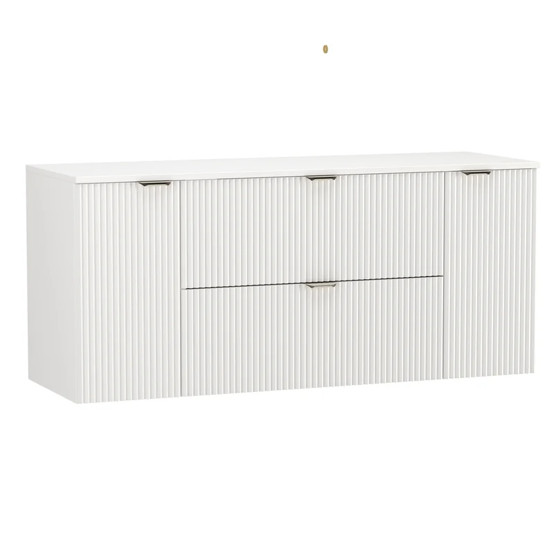 Waschtischunterschrank 140 cm mit 2 Türen und 2 Schubladen Willy - Weiß