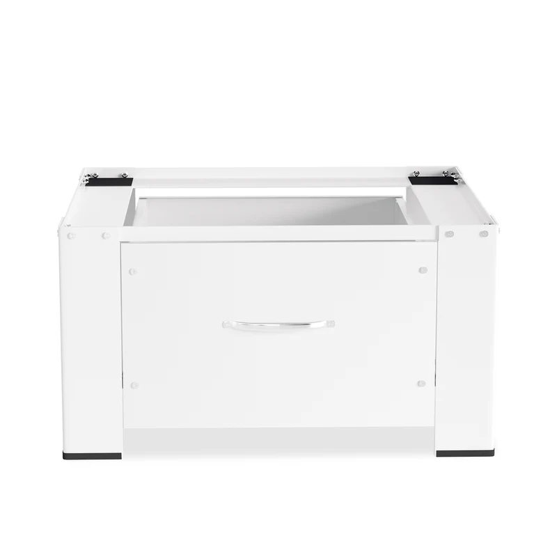 SWANEW Waschmaschinen-Untergestell mit Schublade – Verstellbares Universal-Podest 62.5x54.5x32.5cm für Waschmaschine & Trockner – Rutschfest & Stabil