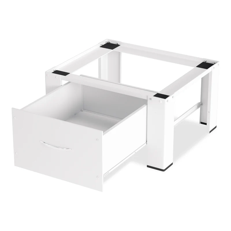 SWANEW Waschmaschinen-Untergestell mit Schublade – Verstellbares Universal-Podest 62.5x54.5x32.5cm für Waschmaschine & Trockner – Rutschfest & Stabil