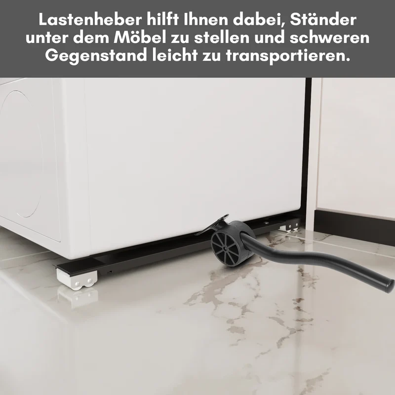 SWANEW 2er Set Ausziehbares Waschmaschinen Untergestell, 45-70 cm Waschmaschinensockel mit Bremse, Belastung 300 kg