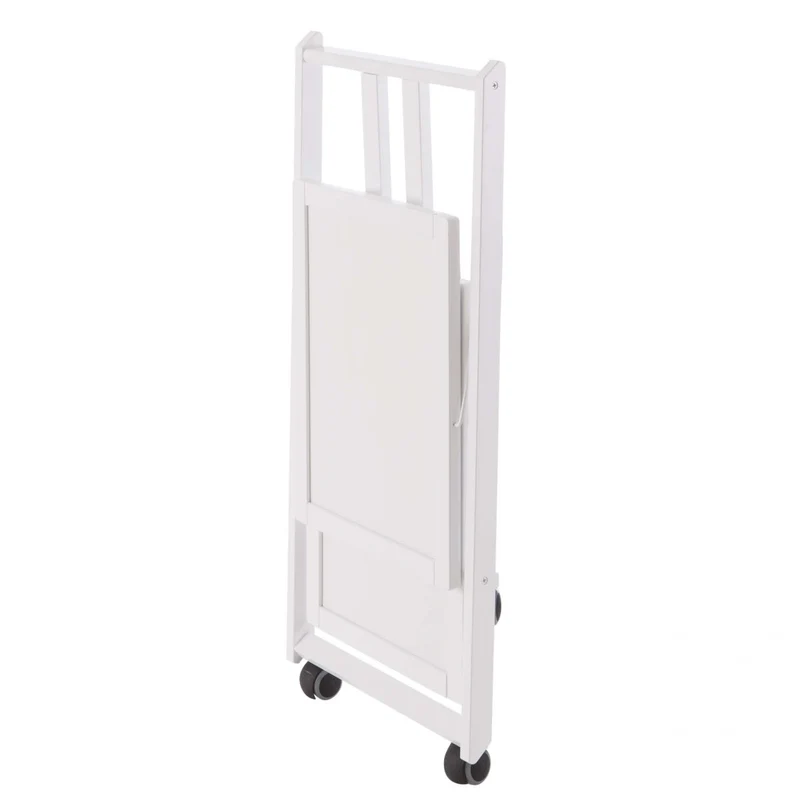 ARIT - Servierwagen Klappbar SIMPATY, servierwagen, Küchenwagen, 2 Ablagen aus kratzfestem Laminat und Struktur aus massivem Buchenholz, Farbe Weiß