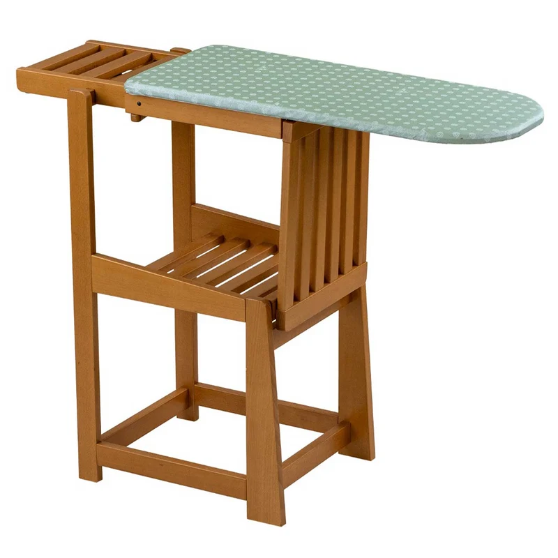 ARIT SINFONIA - Bügelbrett, Bügelbrett Stuhl, 2-in-1, Bügeltisch, mit Arbeitsplatte 81 x 35 cm und Bügeleisenhalter, Kissen mit Rückenlehne, Holz, Kirsch