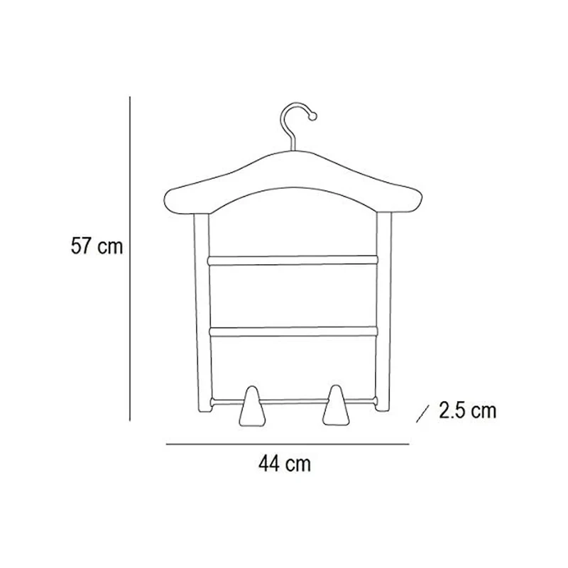 ARIT MILADY – Kleiderbügel aus massiver Buche mit 2 Hosenhaltern und 2 Rockklammern, Weiß, Made in Italy