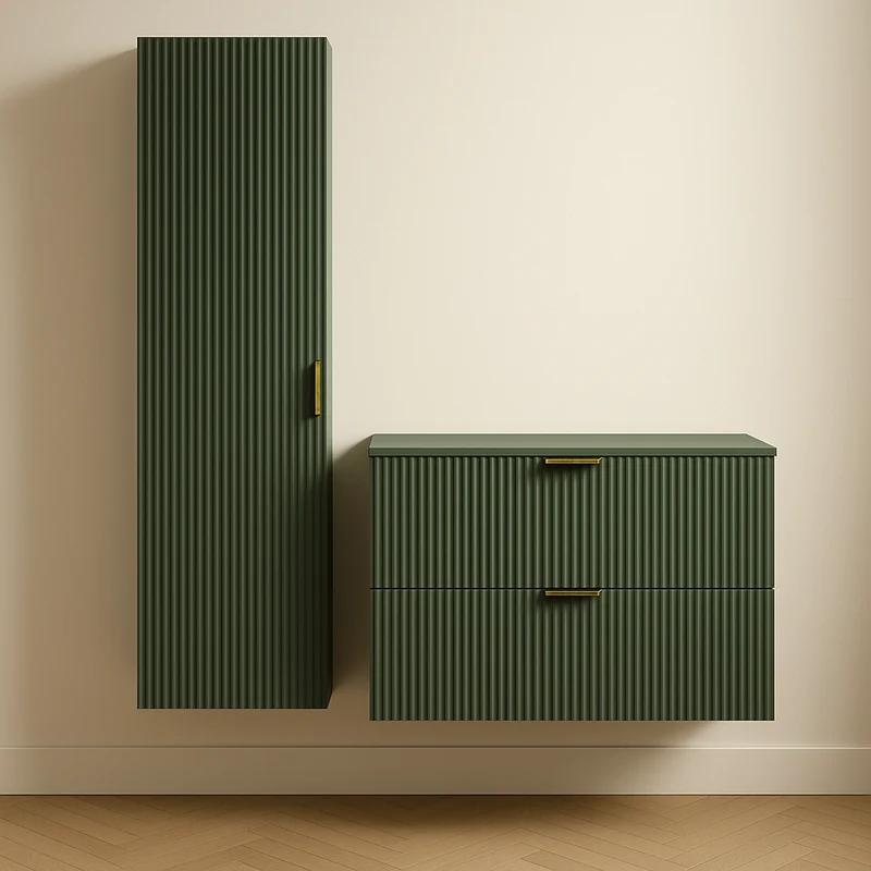 Bad Hochschrank 120 cm Willy - Salbei
