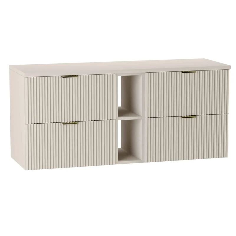 Waschtischunterschrank 140 cm mit Regal Willy - Kaschmir