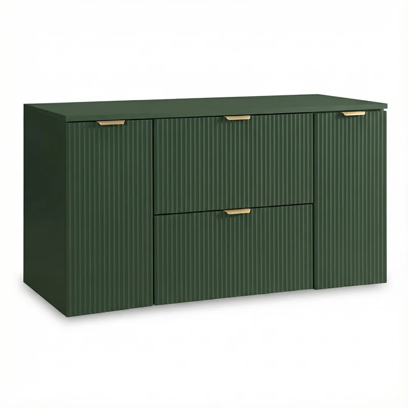 Waschtischunterschrank 120 cm mit 2 Türen und 2 Schubladen Willy - Salbei