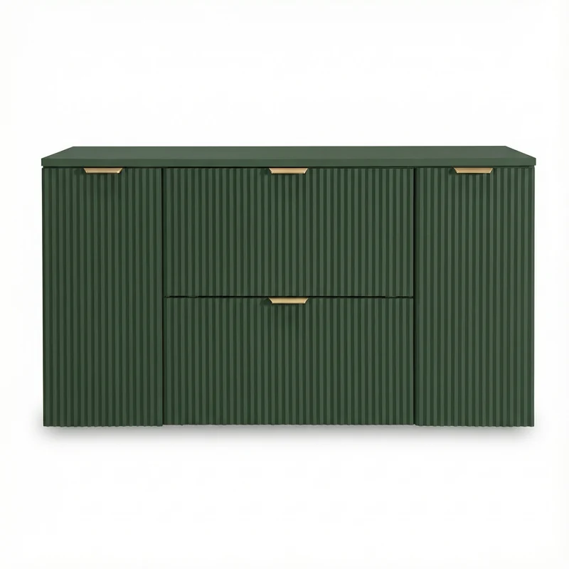 Waschtischunterschrank 120 cm mit 2 Türen und 2 Schubladen Willy - Salbei