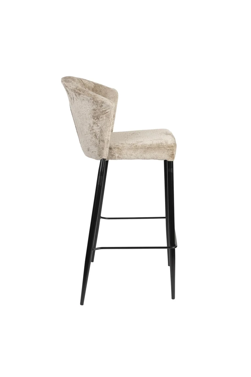 Barstuhl beige, Barstuhl gepolstert beige, Sitzhöhe 73 cm