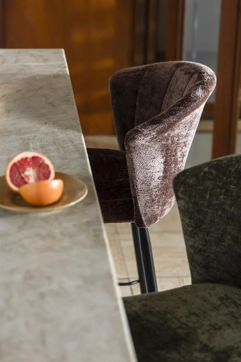 Barstuhl taupe, Barstuhl gepolstert taupe, Sitzhöhe 73 cm