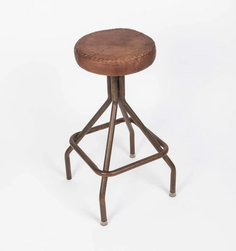 Barhocker höhenverstellbar, Hocker gepolstert im Industriedesign, Höhe 72-79 cm