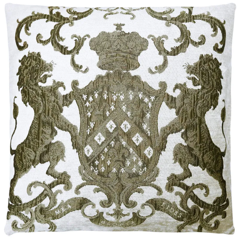 Dekokissen weiß-Gold, Kissen Royal weiß-Gold, Größe 55 x 55 cm