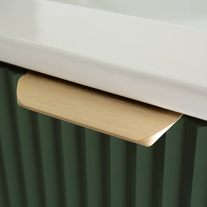 Waschtischunterschrank 60 cm mit Waschbecken, mit Türen Willy - Salbei/Walnuss