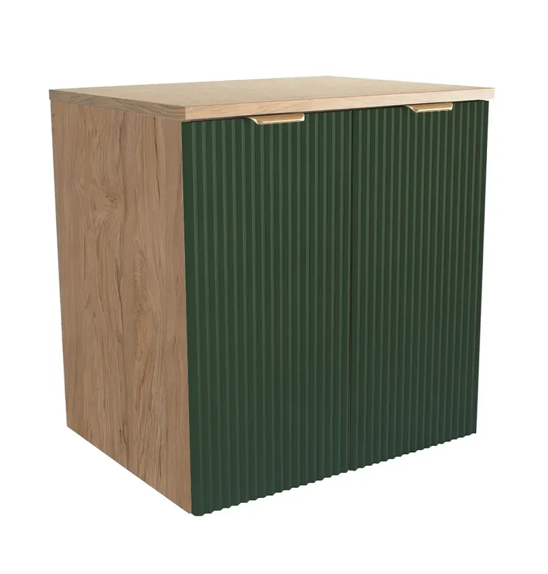 Waschtischunterschrank 60 cm mit Türen Willy - Salbei/Walnuss